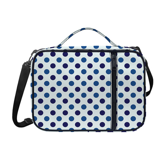 White And Blue Polka Dot Pattern Print Shoulder Strap Bible Bag