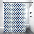 White And Blue Polka Dot Pattern Print Shower Curtain