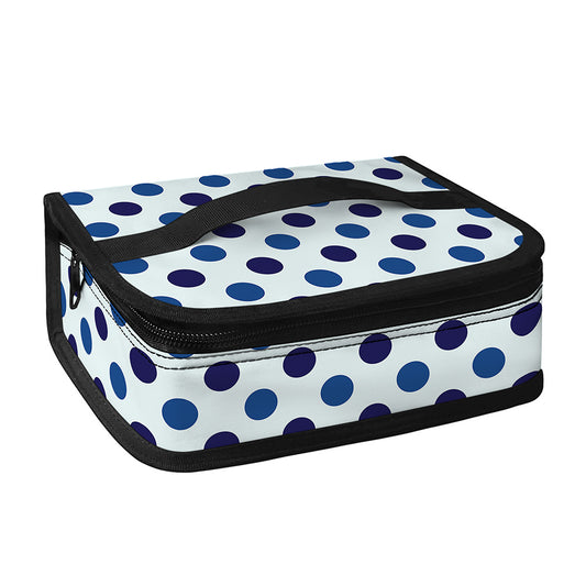 White And Blue Polka Dot Pattern Print Small Lunch Bag