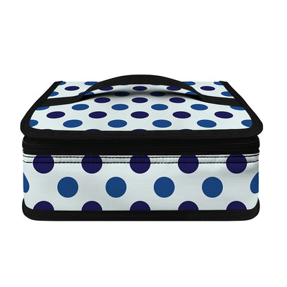 White And Blue Polka Dot Pattern Print Small Lunch Bag