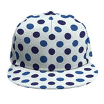 White And Blue Polka Dot Pattern Print Snapback Cap