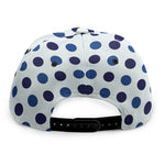 White And Blue Polka Dot Pattern Print Snapback Cap
