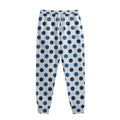 White And Blue Polka Dot Pattern Print Sweatpants