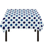 White And Blue Polka Dot Pattern Print Tablecloth