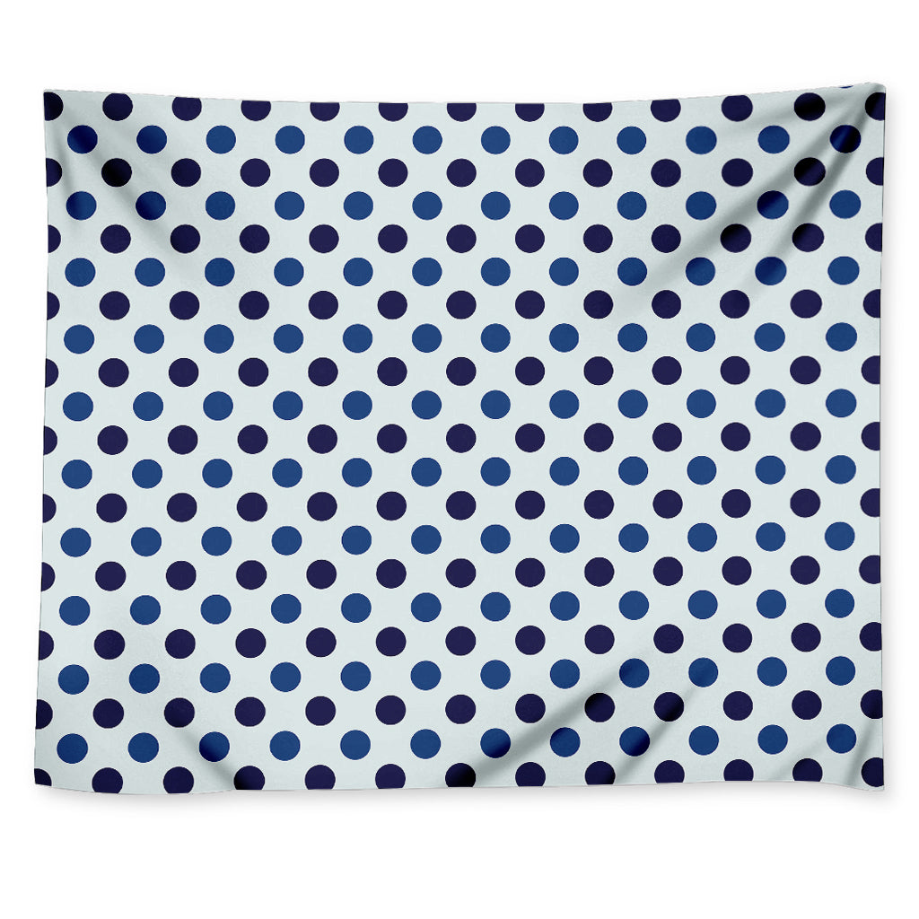 White And Blue Polka Dot Pattern Print Tapestry