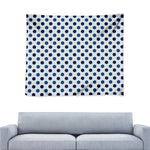 White And Blue Polka Dot Pattern Print Tapestry