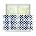 White And Blue Polka Dot Pattern Print Tier Curtains