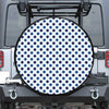 White And Blue Polka Dot Pattern Print Tire Cover