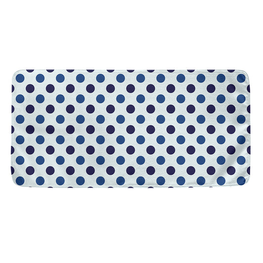 White And Blue Polka Dot Pattern Print Towel