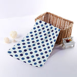 White And Blue Polka Dot Pattern Print Towel