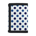 White And Blue Polka Dot Pattern Print Trifold Wallet