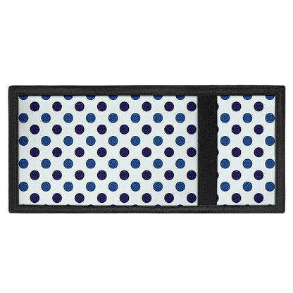 White And Blue Polka Dot Pattern Print Trifold Wallet
