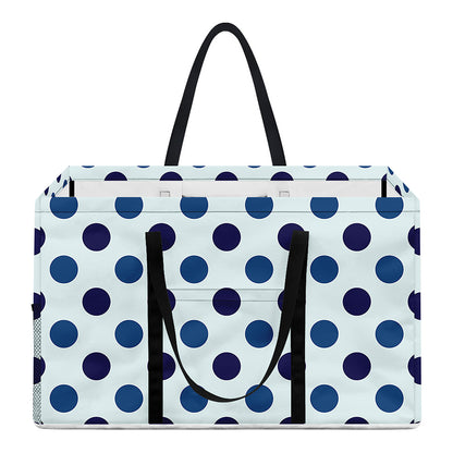 White And Blue Polka Dot Pattern Print Utility Tote Bag