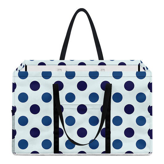 White And Blue Polka Dot Pattern Print Utility Tote Bag
