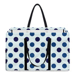 White And Blue Polka Dot Pattern Print Utility Tote Bag