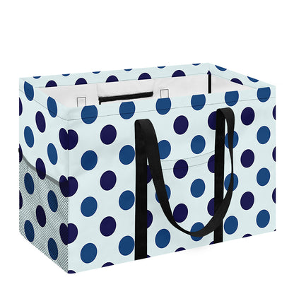 White And Blue Polka Dot Pattern Print Utility Tote Bag