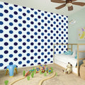 White And Blue Polka Dot Pattern Print Wall Sticker
