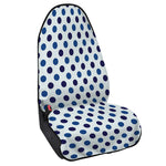 White And Blue Polka Dot Pattern Print Waterproof Car Seat Cover