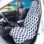 White And Blue Polka Dot Pattern Print Waterproof Car Seat Cover