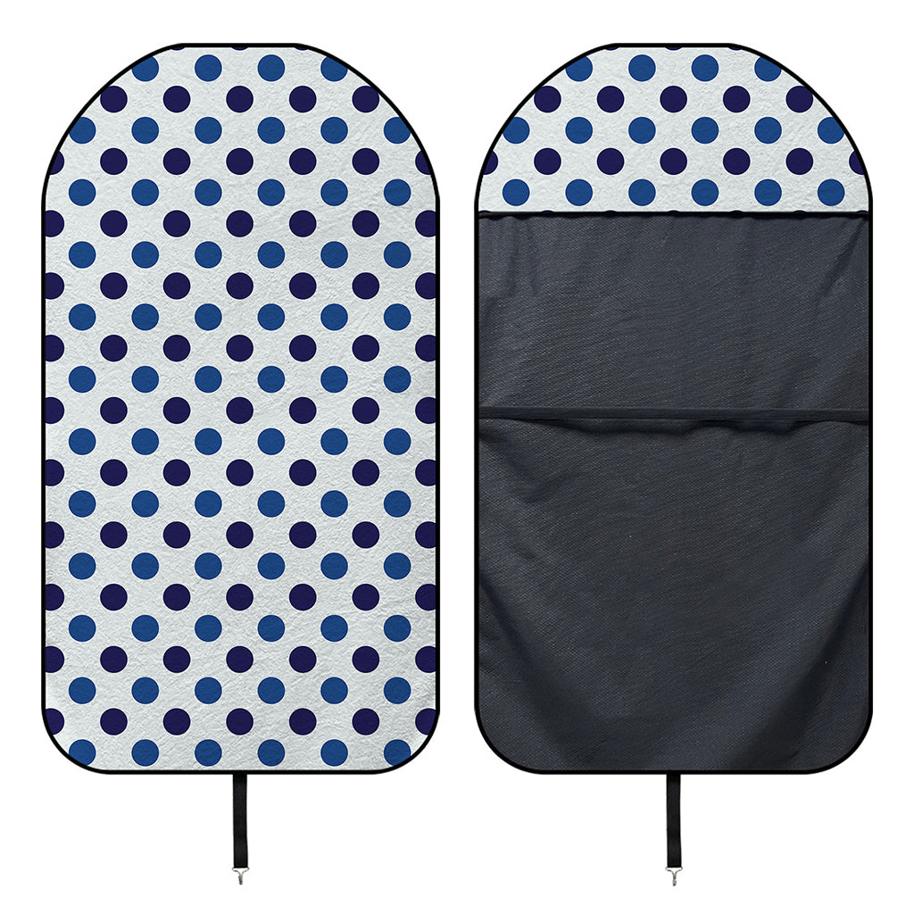 White And Blue Polka Dot Pattern Print Waterproof Car Seat Cover