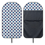 White And Blue Polka Dot Pattern Print Waterproof Car Seat Cover