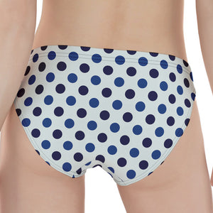 White And Blue Polka Dot Pattern Print Women's Panties