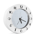 White And Blue Tattersall Pattern Print Alarm Clock