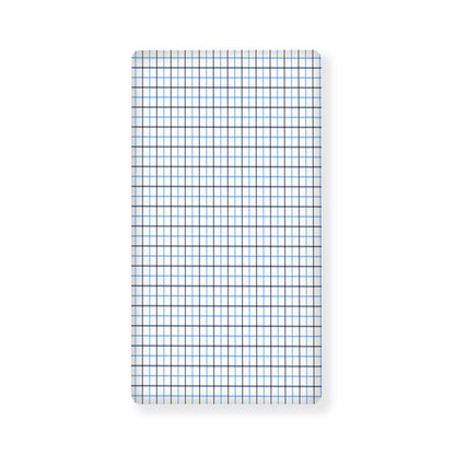 White And Blue Tattersall Pattern Print Baby Crib Sheet