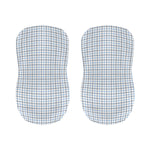 White And Blue Tattersall Pattern Print Bar Stool Covers