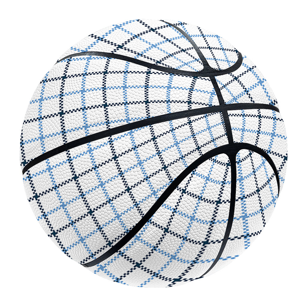 White And Blue Tattersall Pattern Print Basketball