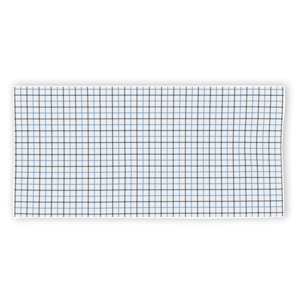 White And Blue Tattersall Pattern Print Beach Towel
