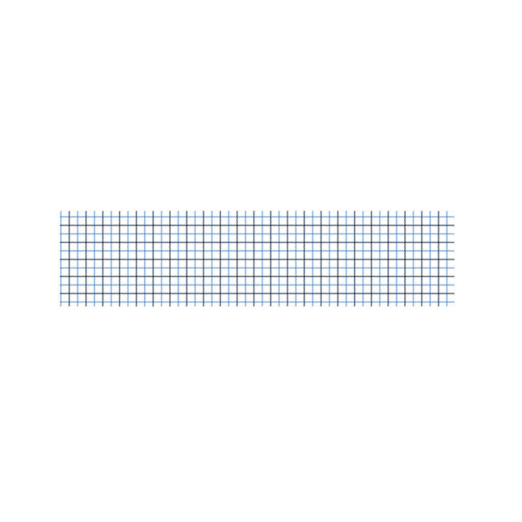 White And Blue Tattersall Pattern Print Bed Runner