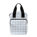 White And Blue Tattersall Pattern Print Bible Tote Bag