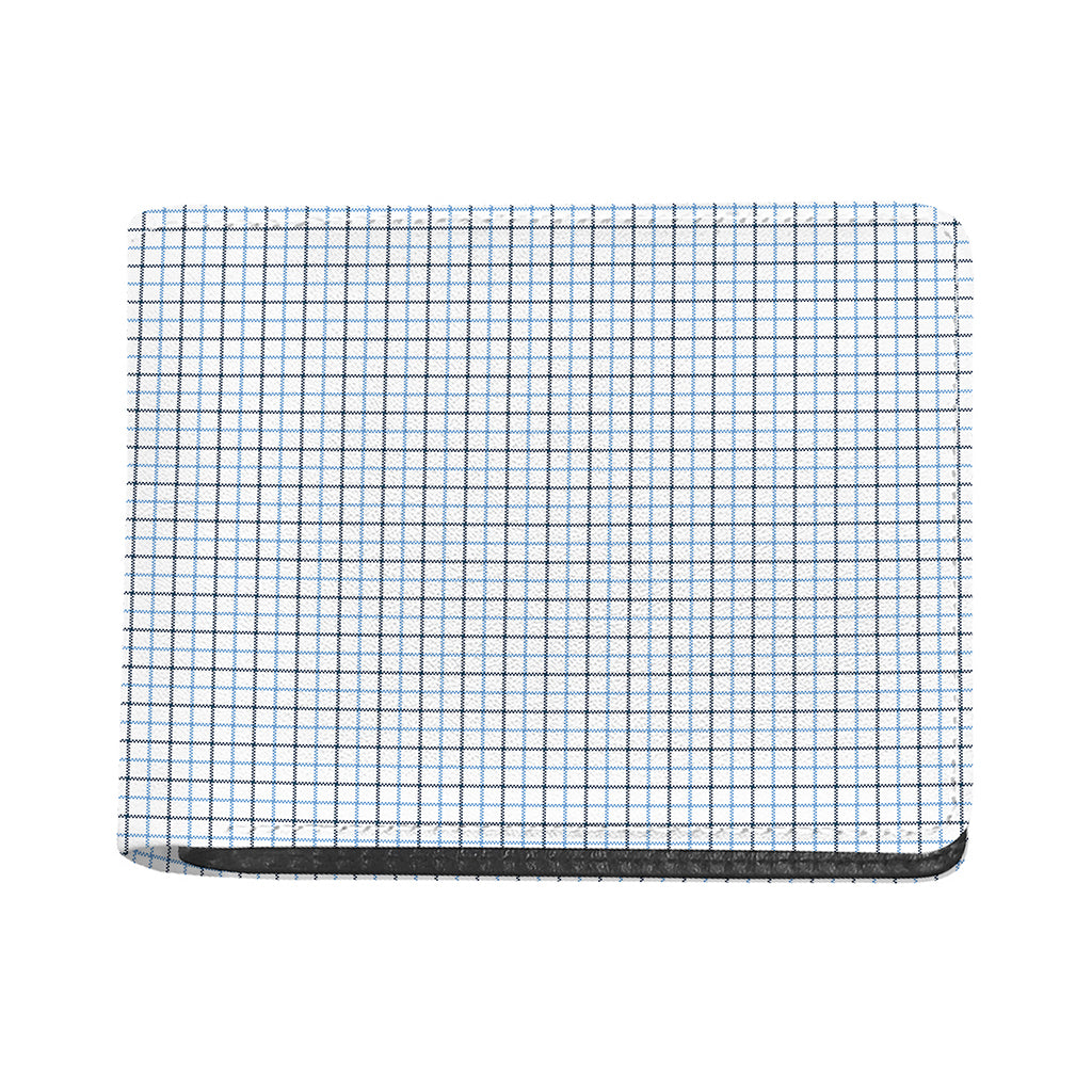 White And Blue Tattersall Pattern Print Bifold Wallet