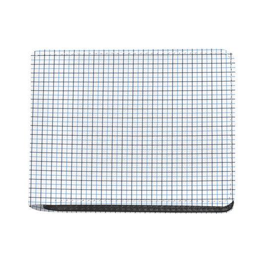 White And Blue Tattersall Pattern Print Bifold Wallet