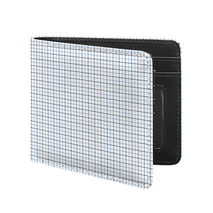 White And Blue Tattersall Pattern Print Bifold Wallet