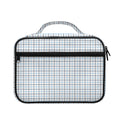 White And Blue Tattersall Pattern Print Briefcase Bible Bag