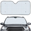 White And Blue Tattersall Pattern Print Car Windshield Sun Shade