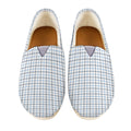 White And Blue Tattersall Pattern Print Casual Shoes