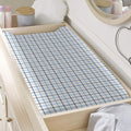 White And Blue Tattersall Pattern Print Changing Pad Cover