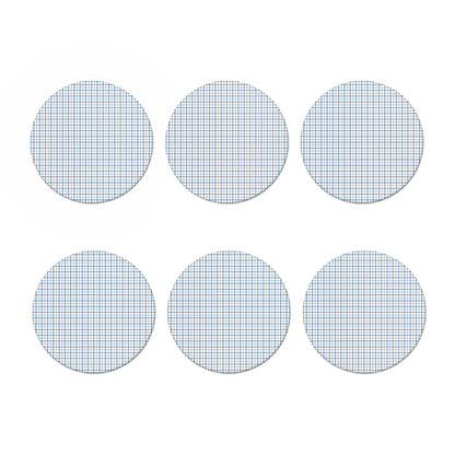 White And Blue Tattersall Pattern Print Coaster Set