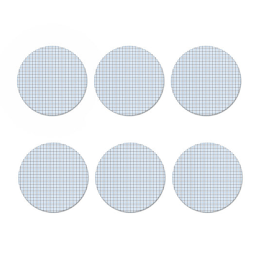White And Blue Tattersall Pattern Print Coaster Set