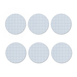 White And Blue Tattersall Pattern Print Coaster Set
