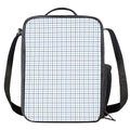 White And Blue Tattersall Pattern Print Crossbody Lunch Bag