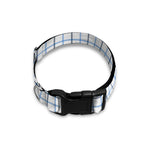 White And Blue Tattersall Pattern Print Dog Collar