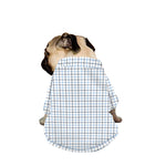 White And Blue Tattersall Pattern Print Dog Zip Up Jacket