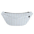 White And Blue Tattersall Pattern Print Fanny Pack