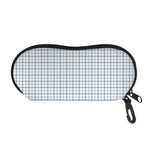 White And Blue Tattersall Pattern Print Glasses Case