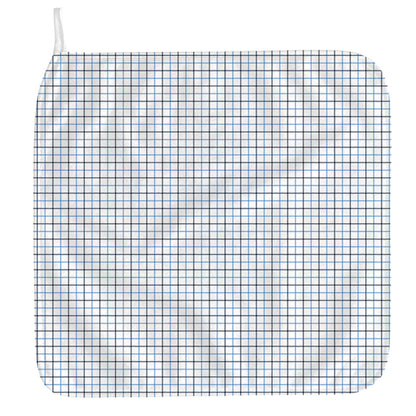 White And Blue Tattersall Pattern Print Hand Towel