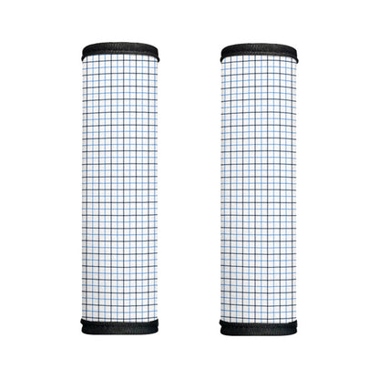 White And Blue Tattersall Pattern Print Handle Covers